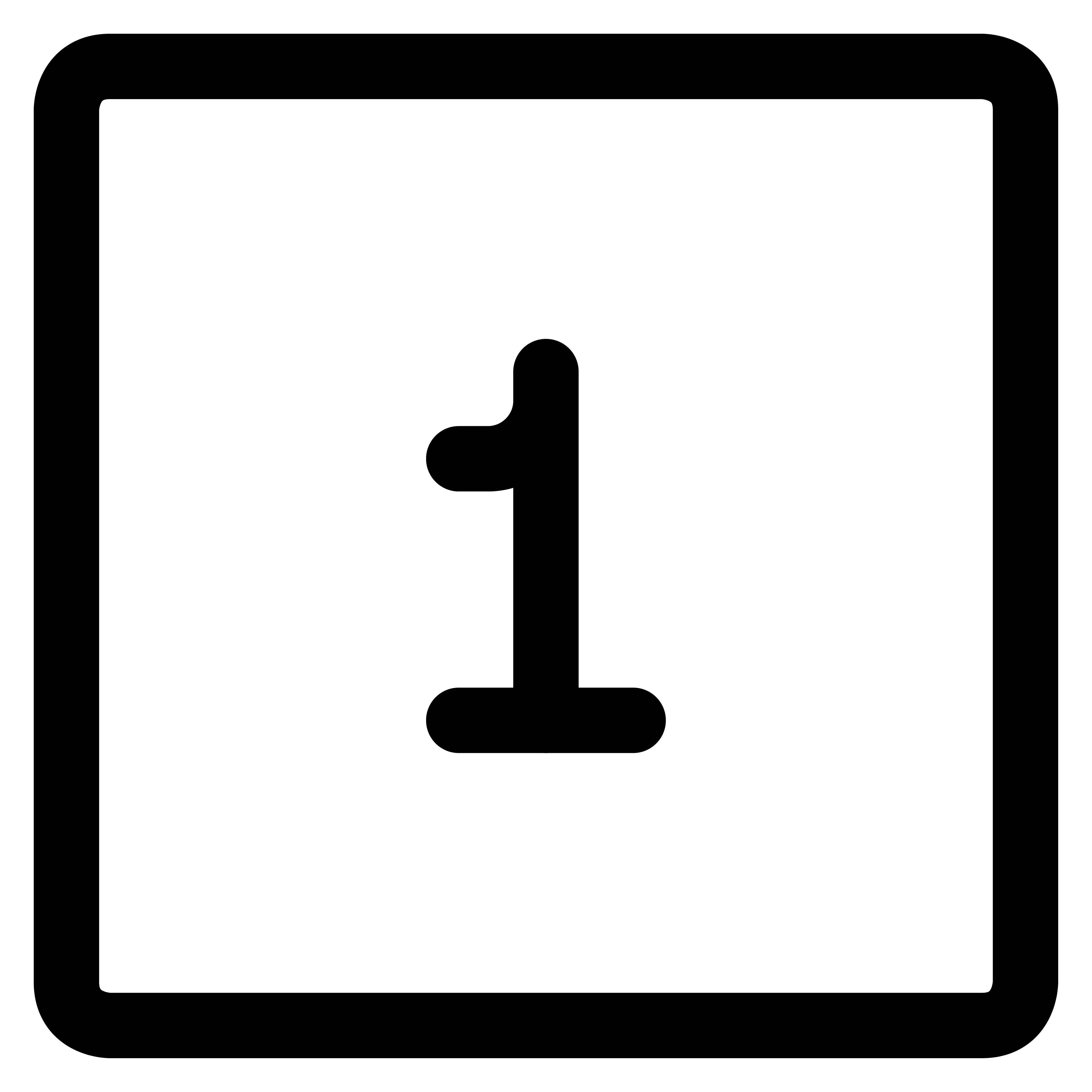 Icon of the number one in a square