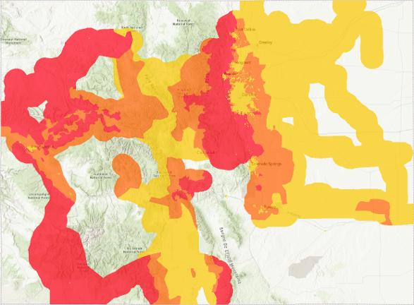 A map of Colorado's Wildfire Zones
